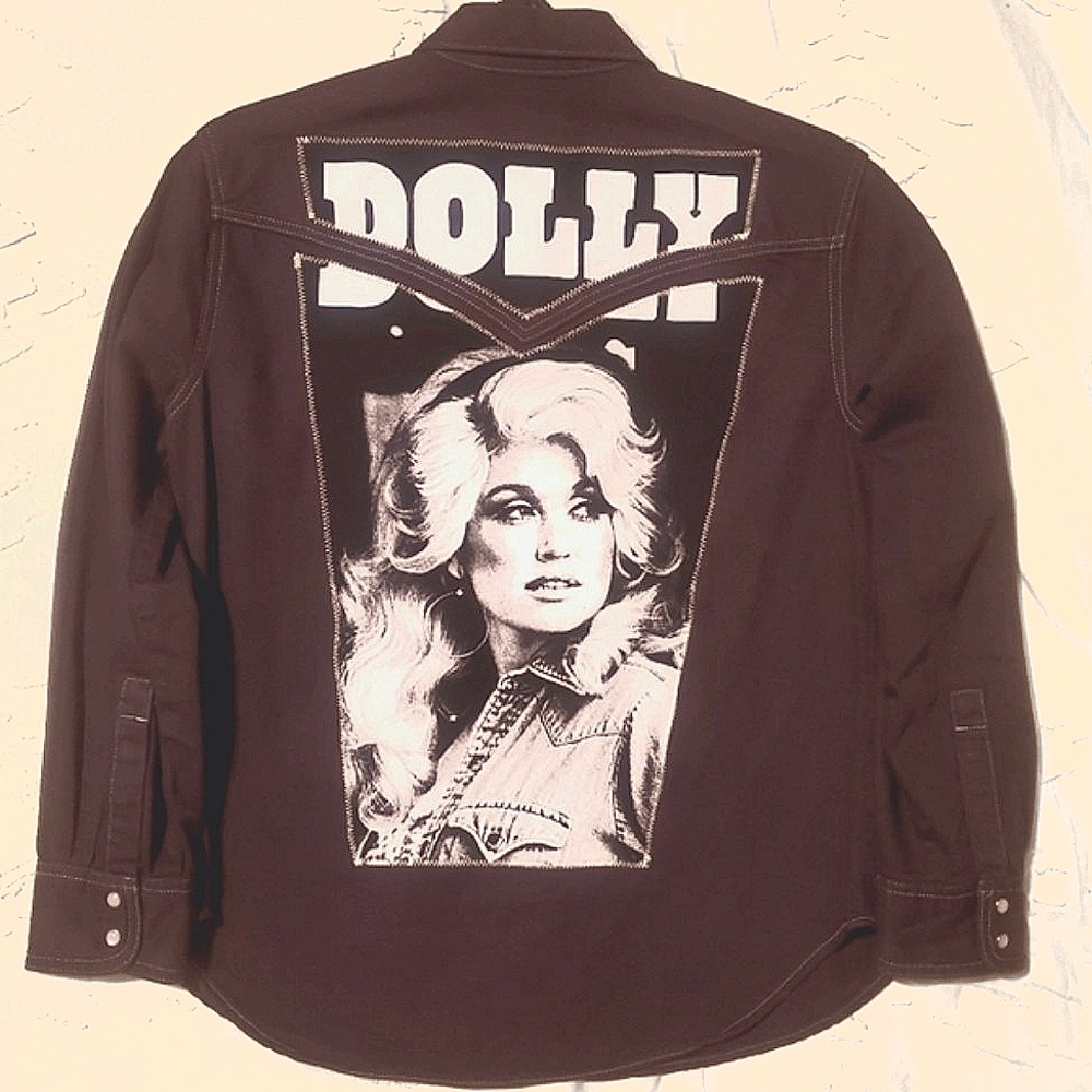 Levis Western Pearl Snap Shirt Dolly Parton Patch